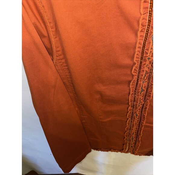 Chico’s Fashion Shacket Women’s Size 3 U.S. XL Orange Full Zip Long Sleeve - Picture 6 of 12